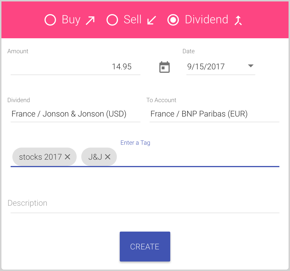 Dividend transaction tags