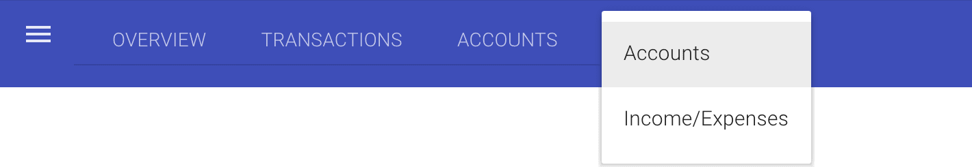 Accounts report tab